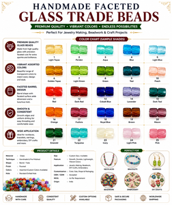 Handmade Faceted Glass Trade Beads Transparent Barrel Glass Beads Loose <b>Spacer</b> Beads for Jewelry Making Craft Wholesale - Product Image 5