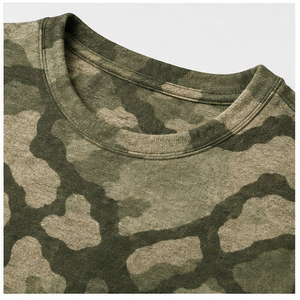 T-shirt à manches courtes et col rond pour homme, imprimé camouflage personnalisé motif fougère et olivier, MTS-CAMO-0016 - Product Image 6