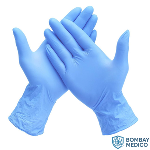 Gants d'examen en nitrile bleus Bombay Medico taille M - Instruments chirurgicaux - Product Image 2