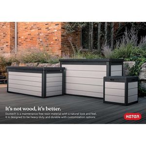 30 Gallon Resin Outdoor <b>Storage</b> <b>Box</b> Patio Side Table for Pool & Garden Accessories <b>Grey</b> Black - Product Image 6