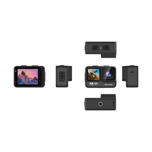 Fábrica profesional 4K 30fps Vlog Grabación de video Cámara redonda 2,0 "Pantalla <span class=keywords><strong>dual</strong></span> 21m Cuerpo Impermeable Ciclismo Deporte Cámara de acción - Product Image 5