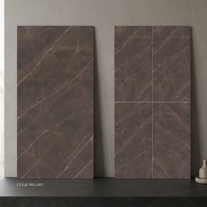 กระเบื้องพอร์ซเลนลายหินอ่อนเทียมขนาด 1200x2400 มม. ผิวมันเงา ลาย Calacatta Gold สำหรับปูพื้นหรูหรา ใช้สำหรับพื้นที่กลางแจ้งและทำหน้าโต๊ะ - Product Image 2