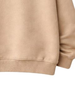 เสื้อฮู้ดดี้สีเบจประดับเพชรเทียม ทรงโอเวอร์ไซส์ ผ้าฟลีซหนานุ่ม มีกระเป๋าจิงโจ้ ผลิตตามสั่งสำหรับผู้ชาย สไตล์สตรีทแวร์ - Product Image 3