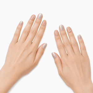 Ongles en acrylique ronds et carrés Champagne Shimmer French Elegance Luminous Haze Ongles de doigts pré-conçus - Product Image 3
