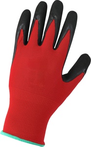 Gants de travail personnalisés rouge et noir avec logo, protection antidérapante pour l'été, gants de sécurité en latex pour la construction, le jardinage et le travail pour hommes - Product Image 2