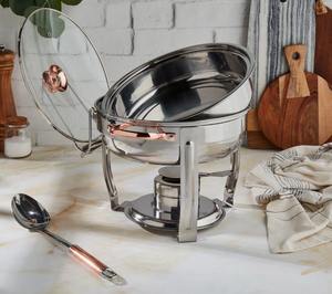 Ensemble de 4 réchauds de luxe en acier inoxydable de 5 litres pour buffet traiteur au meilleur prix - Product Image 6