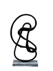 Escultura Abstracta de Nudo de Aluminio Negro, Arte Metálico Moderno con Forma de Infinito, Figura Decorativa Hecha a Mano para Oficina, Sala de Estar o Estante - Product Image 1