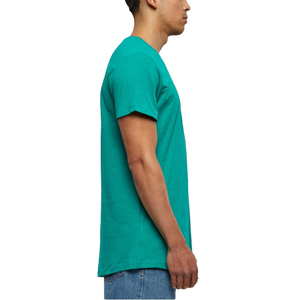 Camiseta Larga Verde Azulado de Algodón Premium con Cuello Redondo y Manga Corta - Product Image 3