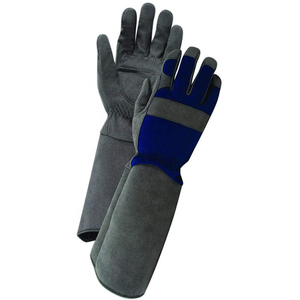 Gants de soudage MIG en cuir bleu doublés de Kevlar avec protection contre les éclaboussures de métal fondu, type A - Product Image 5