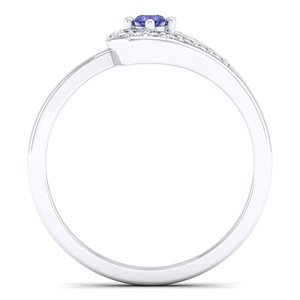 Bague minimaliste REYES en or massif 14 carats avec moissanite certifiée GRA, pierre de naissance pour femme, taille ronde, 0,11 ct, tanzanite, bijoux en pierres précieuses - Product Image 4