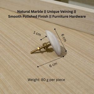 Tirador de Gabinete Minimalista de Mármol Blanco Natural |   Muebles Decorativos de Piedra para Dormitorio, Sala de Estar, Hotel, Cocina - Duraderos - Product Image 4