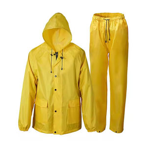 WorkDry Pro Casual Solid Waterproof Seam-Sealed Lightweight Windproof Industrial Rain <b>Jacket</b> & Bib Pants Set - Product Image 1