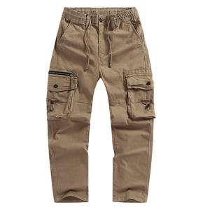 Washed Cotton Breathable Eco-Friendly Plain Dyed <b>Work</b> <b>Trousers</b> Men's Loose Fit Casual Sports Harem Pants Large Size Straight Leg - Product Image 6