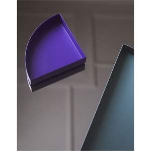 Ensemble de plateaux de service décoratifs modernes en métal mat, géométriques, violet et bleu, en aluminium, organisateur de bijoux, décoration de luxe pour la maison, vente en gros - Product Image 1