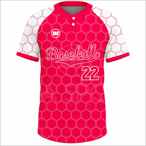 Maillots de baseball professionnels, uniformes d'équipe personnalisés, 100% polyester, impression par sublimation, séchage rapide, respectueux de l'environnement, col en V, manches courtes - Product Image 2