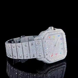 Reloj de Diamantes Moissanite Midnight Aura para Hombre, Diseño Analógico Elegante y Premium, Reloj de Diamantes Moissanite Empire Glow para Hombre - Product Image 3