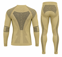 Ensemble de sous-vêtements sans couture pour homme OEM, tricoté avec technologie Body Mapped, haut à manches longues et leggings, vêtements de sport d'extérieur