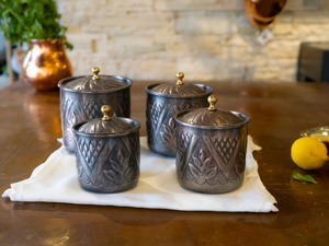 Vintage Dark Designer Canisters For <b>Kitchen</b> <b>Storage</b> Sugar Tea Coffee Dry Food Elegant Antique Style Pantry Organizer Set - Product Image 5