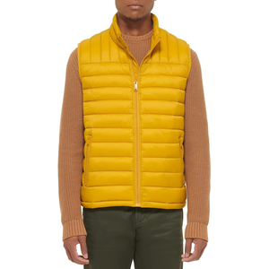 Bright <b>Yellow</b> <b>Puffer</b> Vest Men Padded Gilet Winter Sleeveless <b>Jacket</b> Stand Collar Bodywarmer Quilted Waistcoat - Product Image 1