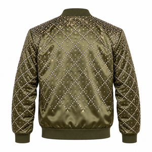 Chaqueta Varsity de Satén para Hombre de Alta Calidad, Diseño de Invierno a Prueba de Viento, con Tela de Satén Sostenible, Precio Razonable - Product Image 3