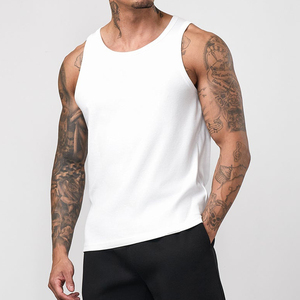 Débardeurs pour hommes en coton côtelé respirant, absorbant la transpiration, pour le sport et le fitness - Product Image 1