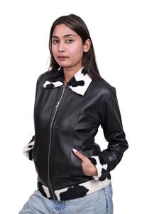 Veste en cuir véritable pour femmes, coupe ajustée, vestes en cuir personnalisées pour femmes et filles - Product Image 4