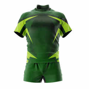 Nouvel article tendance : Ensemble uniforme de rugby et de football à manches courtes en polyester respirant pour adultes, idéal pour les sports de plein air - Product Image 2