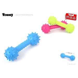 Giocattolo da Masticare per Cani Yommy a Forma di Bilanciere in Gomma 14cm, Giocattolo per la Cura Dentale degli Animali Domestici - Product Image 1