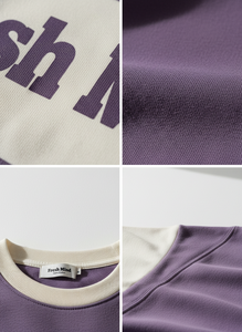 T-shirt en coton surdimensionné personnalisé, imprimé Color Block Fresh Mind, OEM, marque privée, streetwear, fournisseur en gros - Product Image 4