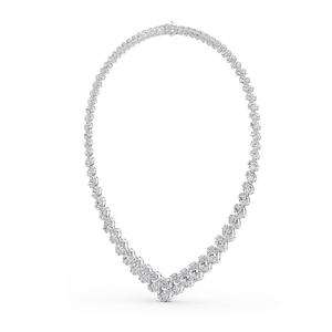 Collar Chevron de Oro Rosa Chapado en Oro con Diamantes Cultivados en Laboratorio de Corte Oval Graduado de 61.72 CTW, Lujo Atemporal, 16 Pulgadas - Product Image 3