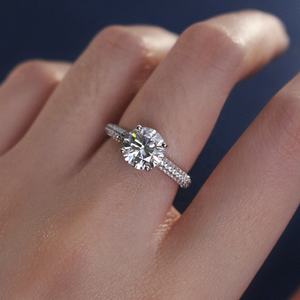 Bijoux de luxe 2ct ague de fiançailles <span class=keywords><strong>en</strong></span> argent sterling 925 avec diamants moissanite, bague de fiançailles, bijoux Destiny - Product Image 5