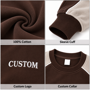 Men's Crewneck Sweatshirt Contrast Panel Pullover Color Block <b>Raglan</b> Sleeve Streetwear Casual Hoodie &<b>Top</b> Wholesale OEM Supplier - Product Image 4