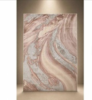 Handgeknüpfter Botanischer Seidenteppich in Blush, Modernes Luxus-Design mit Tarnmuster, Dicker Flor, Umweltfreundlich, Haustierfreundlich, Antibakteriell