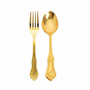 ส้อมช้อนทองเหลืองทำมือแบบดั้งเดิมสำหรับเสิร์ฟอาหาร - Product Image 1