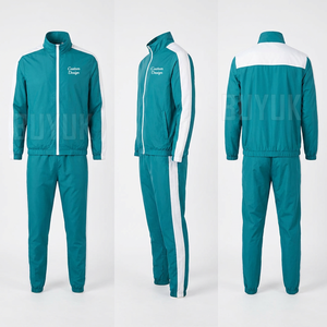 Men's Black <b>Rainbow</b> Tracksuit Set Full Sleeve Zipper Stand Collar Sporty Regular Fit Polyester Autumn Wear Side Pockets - Product Image 5