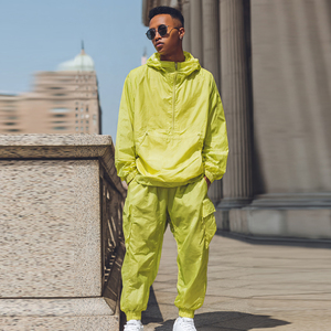 100% Polyester Spandex Windbreaker Tracksuit Men Streetwear Rain Jacket Waterproof Pants Set Men's <b>Wind</b> <b>breaker</b> Suit Mens - Product Image 2