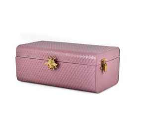 Caja de Almacenamiento de Metal Galvanizado con Recubrimiento Rosa para Ropa y Joyas, Caja de Almacenamiento Ligera y Resistente para Uso Doméstico con Cerradura - Product Image 1