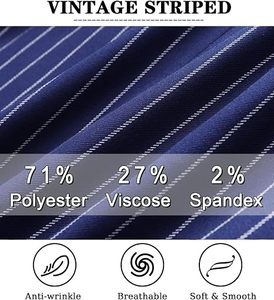 Tissu de costume d'affaires rayé vintage pour homme en polyester, viscose et élasthanne, infroissable, respirant, doux et lisse, tissé - Product Image 5