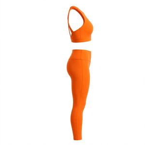 Conjunto de Leggings y Sujetador Deportivo para Mujer, Color Personalizado, Espalda Cruzada, Sin Varillas, Transpirable, Tejido Sin Costuras, Estilo Deportivo para Todas las Temporadas - Product Image 3