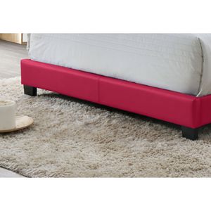 Moderno e Bellissimo Letto con Piattaforma in Tessuto PU Rosa, Struttura Imbottita per Camera da Letto, Misura Full Size - Product Image 4