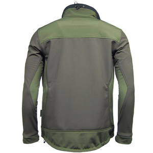 Men's Olive Green Soft Shell Hunting <b>Jacket</b> Full Sleeve Windproof Outdoor Wear Autumn Season Custom Logo Front - Product Image 5