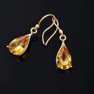 Boucles d'oreilles pendantes longues de 4,5 pouces en argent sterling 925 plaqué or 18 carats, 12 grammes, avec perles hydro-cultivées jaunes, bijoux de créateur audacieux - Product Image 1