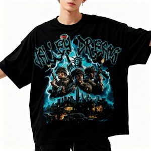 Nouveau T-shirt Streetwear 2026 à Épaules Tombantes Personnalisé - T-shirt en Coton Lourd 260g Coupe Oversize pour Homme - Product Image 3