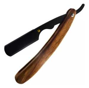 Barber Supplies Professional <b>Straight</b> Cut Throat Salon Barber <b>Razor</b> Blade Salon <b>Razor</b> for Barber Black Wooden Handle - Product Image 2