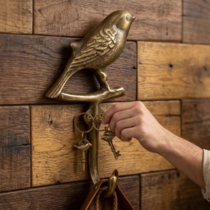 Rustic Vintage Bird Wall <b>Hook</b> Cast Iron Eco-Friendly Adjustable <b>Decorative</b> <b>Coat</b> Hat Hanger Face Pattern Wall Mounted Single <b>Hook</b> - Product Image 1