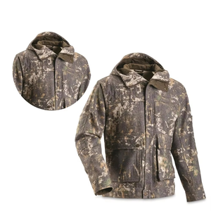 Veste de chasse unisexe imperméable et respirante à manches longues, camouflage, avec logo imprimé sur le devant, idéale pour l'entraînement en extérieur en hiver. - Product Image 5