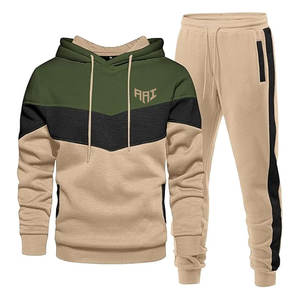 Ensemble de survêtement à capuche pour homme, veste et pantalon de sport confortables pour l'entraînement, la remise en forme et le style streetwear - Product Image 1