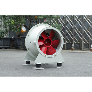 Ventilateur axial à entraînement direct avec base pour l'extraction de fumée dans les couloirs AXP-5-3D en acier au carbone fabriqué au Vietnam avec roulement à billes - Product Image 1