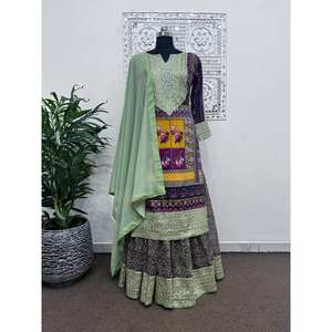 Conjunto de traje de fiesta de trabajo de secuencia de bordado pesado para mujer con trabajo de lentejuelas elegante - Product Image 4