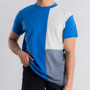 T-shirt SOSH 4 pour homme, col rond avec empiècements contrastés - Product Image 1